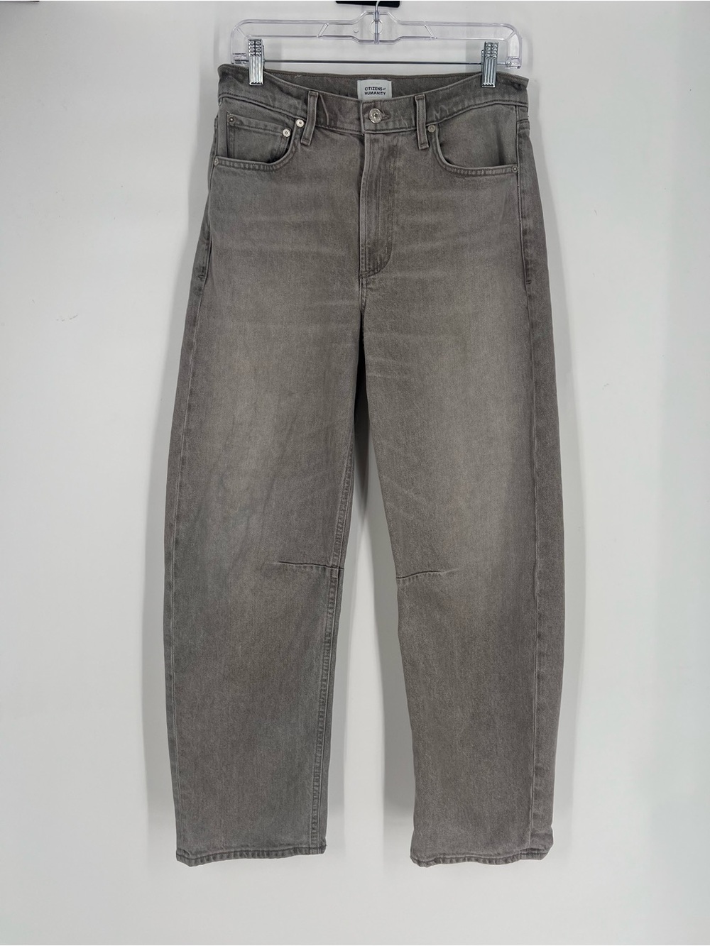Citizens Of Humanity Miro Gray Denim Designer Horseshoe Barrel Western Jeans 27